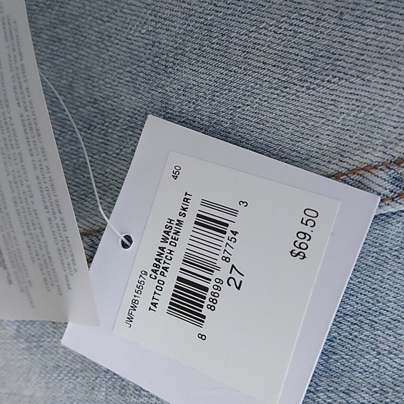 NWT Juicy Juicy Couture Tattoo High Waisted Button Fly Denim Skirt, Size… - Picture 6 of 6